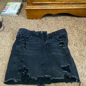 Black jean skirt